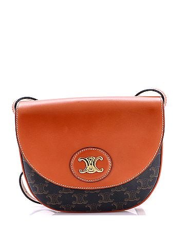 Céline Besace Shoulder Bag Leather and Triomphe Coated Canvas Small (view 1)