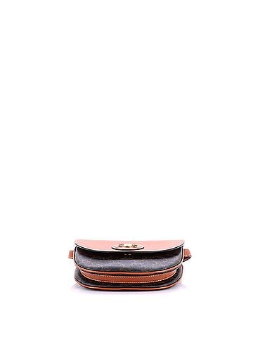 Céline Besace Shoulder Bag Leather and Triomphe Coated Canvas Small (view 2)
