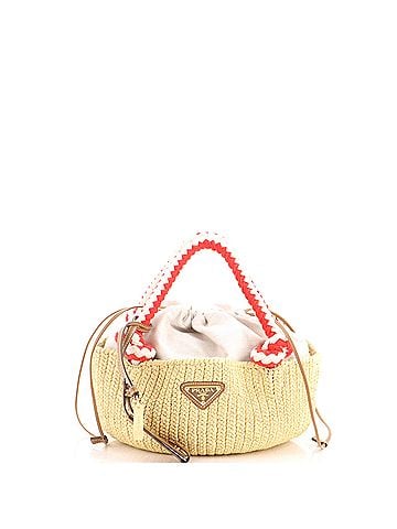 Prada Basket Tote Crochet Raffia Small (view 1)