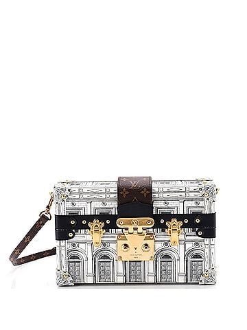 Louis Vuitton Petite Malle Handbag Limited Edition Fornasetti Architettura Print Leather and Monogram Canvas (view 1)