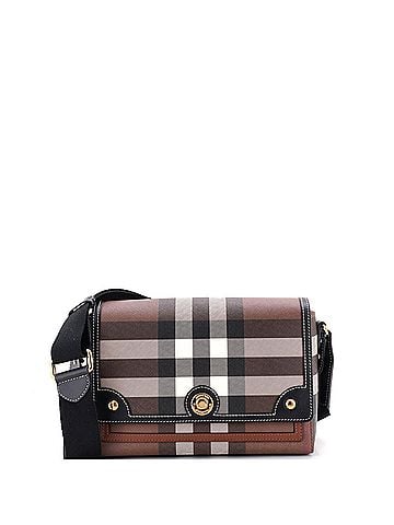 Burberry Note Crossbody Bag Check Canvas and Leather Medium (view 1)