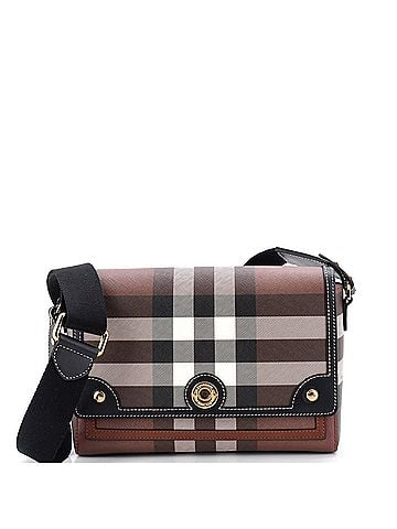 Burberry Note Crossbody Bag Check Canvas and Leather Medium (view 1)