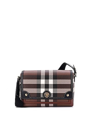 Burberry Note Crossbody Bag Check Canvas and Leather Medium (view 1)