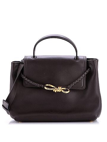 Bottega Veneta Ciao Ciao Top Handle Bag Leather with Intrecciato Detail Small (view 1)
