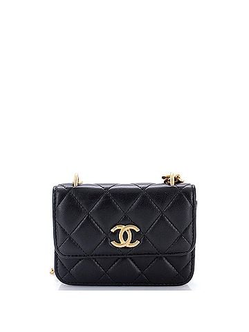 Chanel Sweet Camellia Flap Clutch with Chain Quilted Lambskin Mini (view 1)