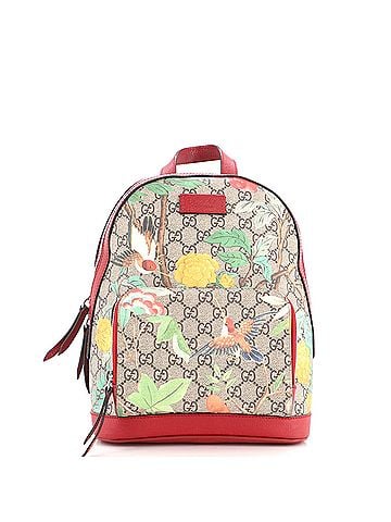 Gucci Zip Pocket Backpack Tian Print GG Coated Canvas Small (view 1)