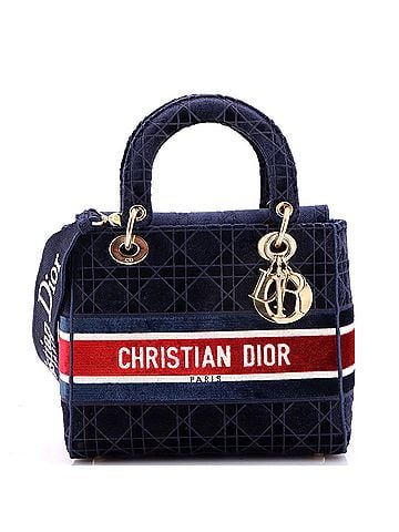 Christian Dior Lady D-Lite Bag Cannage Embroidered Velvet Medium (view 1)