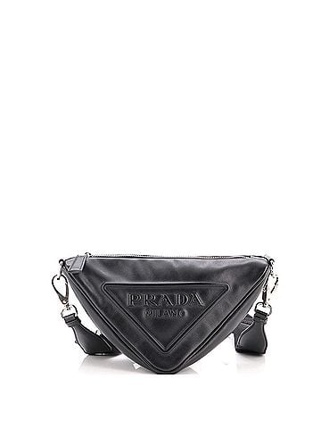 Prada Triangle Logo Zip Crossbody Bag Leather Small (view 1)
