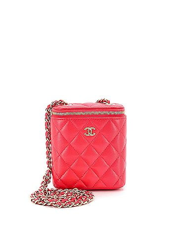 Chanel Vertical Classic Vanity Case with Chain Quilted Caviar Mini (view 1)