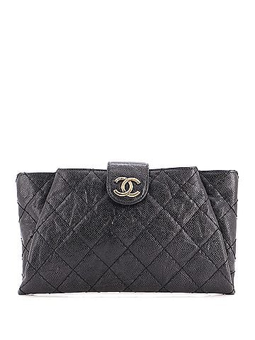 Chanel Coco Pleats Clutch Quilted Glazed Caviar (view 1)