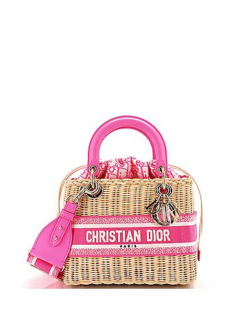 Christian Dior Lady Dior Bag Wicker and Oblique Canvas Medium (view 1)