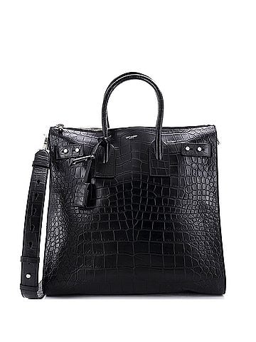 Saint Laurent Sac de Jour Souple Zip Tote Crocodile Embossed Leather North South (view 1)