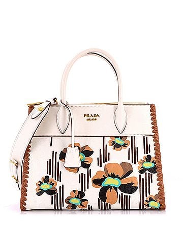 Prada Paradigme Tote Whipstitch Printed Leather Medium (view 1)