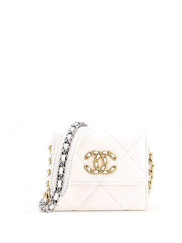 Chanel 19 Flap Coin Purse With Chain Quilted Leather (view 1)