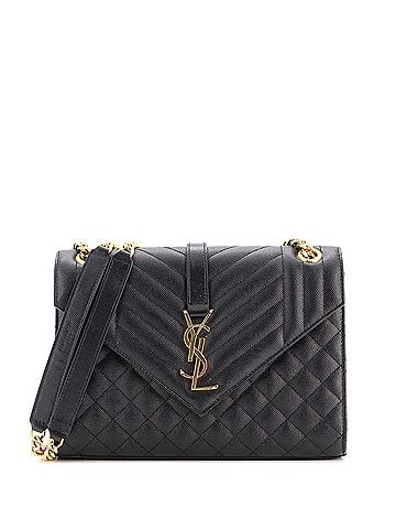 Saint Laurent Classic Monogram Envelope Satchel Mixed Matelasse Leather Medium (view 1)