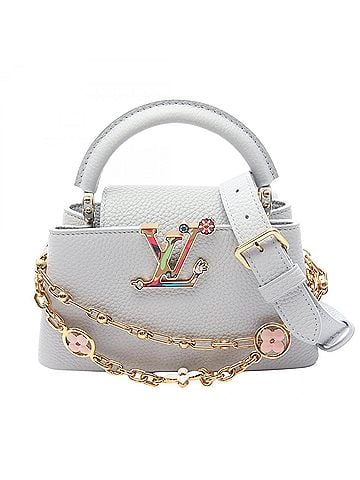 Louis Vuitton Louis Vuitton LV x TM Capucines EW Mini 2-Way Handbag, Leather, Women's, Blue, M13707 (view 1)