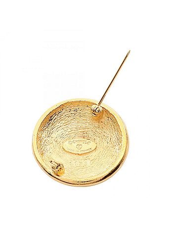 Chanel Chanel Coco Mark Round Brooch Accessory, Gold Plated (GP), Women's, Tone (view 2)