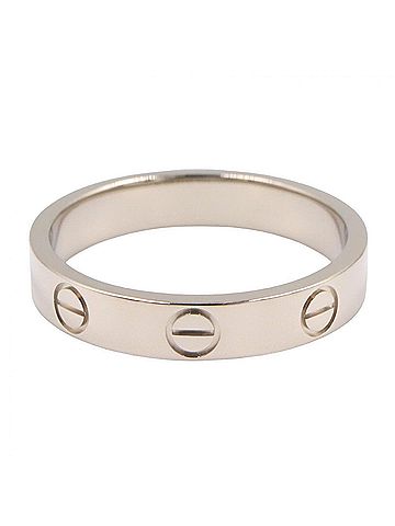 Cartier Cartier Mini Love Ring, 18K White Gold (18KWG), Women's, Silver Tone, B4085100 (view 2)