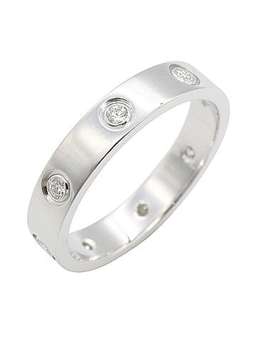 Cartier Cartier Mini Love Ring 8PD Ring, Jewelry, 18KWG (White Gold), Diamond, Women's, Silver/Clear Tone, B4050600 (view 1)