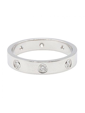Cartier Cartier Mini Love Ring 8PD Ring, Jewelry, 18KWG (White Gold), Diamond, Women's, Silver/Clear Tone, B4050600 (view 2)