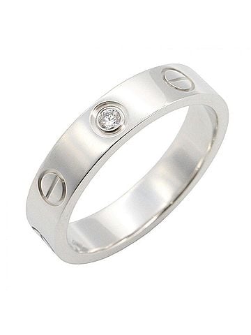 Cartier Cartier Mini Love Ring 1PD Ring, Jewelry, 18KWG (White Gold), Diamond, Women's, Silver/Clear Tone, B4050549 (view 1)