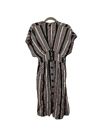 Angie Striped Button Front Midi Dress Casual Dress (view 1)