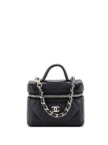 Chanel Top Handle Vanity Case Bag Charm Quilted Caviar Micro (view 1)