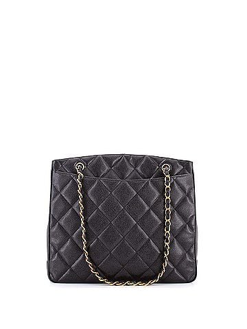 Chanel Vintage CC Lock Pocket Chain Tote Quilted Caviar Large (view 2)