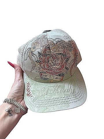 Ed Hardy Embellished Rose Trucker Hat Hat (view 1)