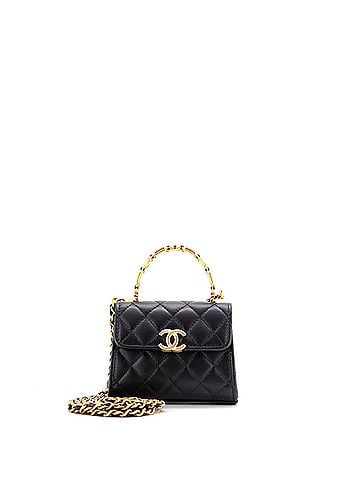 Chanel Coco Enamel Top Handle Flap Bag Quilted Lambskin Mini (view 1)