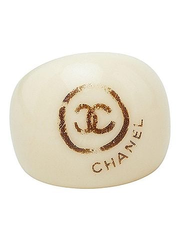 Chanel Chanel Coco Mark Ring, Ivory Plastic, Women's CHANEL (view 1)