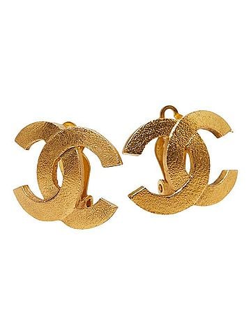 Chanel Chanel Coco Mark Vintage Earrings, 29 Stamp, Gold Plated, Women's CHANEL (view 1)