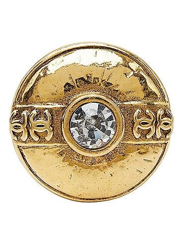 Chanel Chanel Vintage Single Earring, Stamped "23", Gold Plated Rhinestone, Women's CHANEL (view 1)