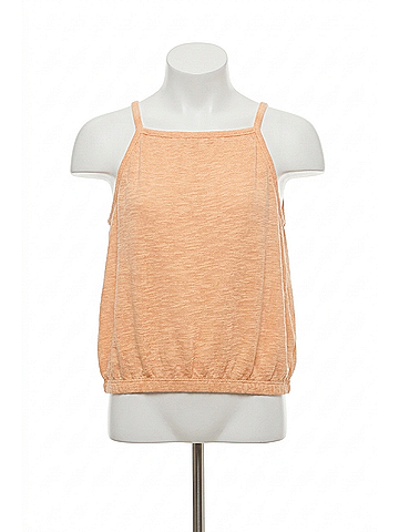 Vintage Havana Slub Elastic Bottom Tank Top in Cantaloupe (view 1)