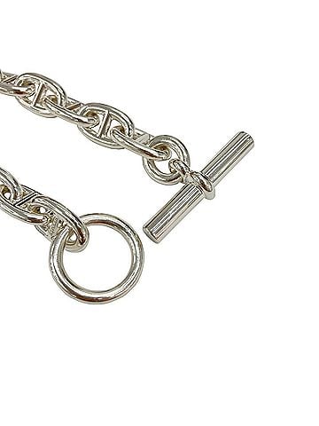 Hermès HERMES Chaine d'Ancre MM Bracelet, 14 Links, SV925 Silver, Women's (view 2)