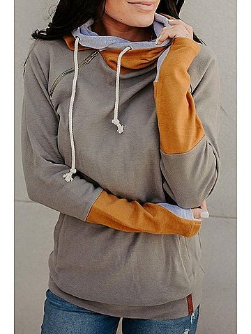 Ampersand Ave Doublehood Sweatshirt in Harvest Glow (view 2)
