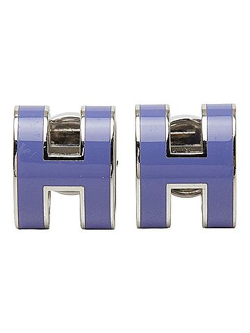 Hermès Hermes Pop H Earrings, Silver and Purple Metal, Women's (view 2)