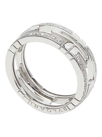 Bvlgari BVLGARI Parentesi Ring, Size #60, 18KWG White Gold 750, Diamond, Women's. (view 1)