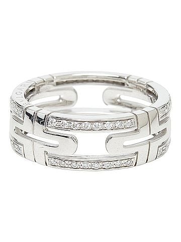 Bvlgari BVLGARI Parentesi Ring, Size #60, 18KWG White Gold 750, Diamond, Women's. (view 2)