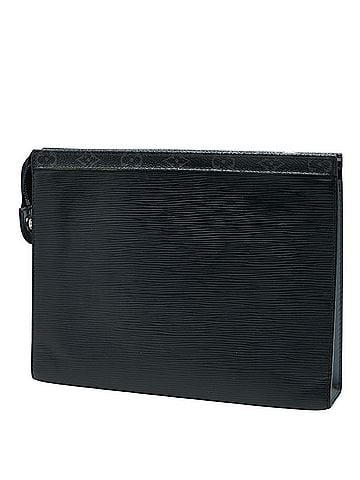 Louis Vuitton Louis Vuitton Monogram Eclipse Epi Pochette Voyage MM Clutch Bag Second M67736 Noir Black Blue Gray Leather Men's LOUIS VUITTON (view 2)