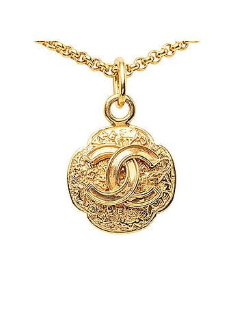 Chanel Chanel Vintage Coco Mark Necklace, Gold Plated, Women's CHANEL (view 1)
