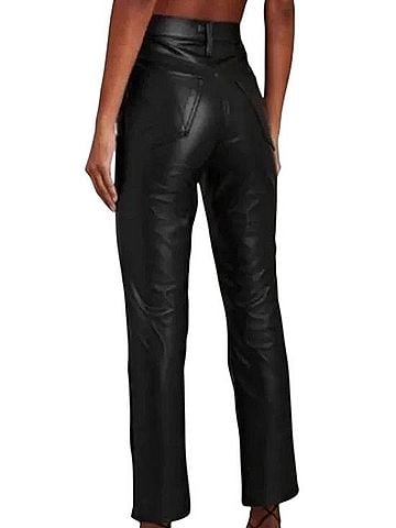 Mother High Waisted Rider Ankle Faux Leather Pants (view 2)