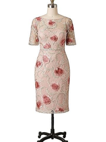 Adrianna Papell Elegant Floral Embroidered midi Dress Cocktail Dress (view 1)