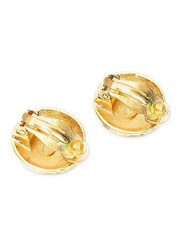 Chanel CC Quilted Round Disc Clip On Earrings (view 2)