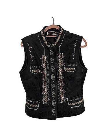Double D Ranch Embroidered Leather Vest Vest (view 1)