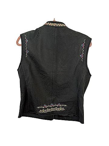 Double D Ranch Embroidered Leather Vest Vest (view 2)