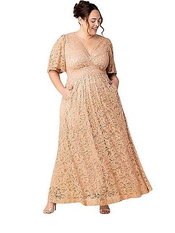 Kiyonna Luminous Sequin Lace Long Gown Casual Dress (view 2)