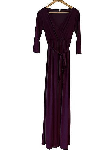 Pink Blush Plum Wrap Maxi Dress With Selftie Waist Casual Dress (view 1)