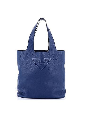 Prada Triangle Logo Open Tote Leather Large (view 1)