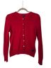 Coach 100% Merino 100% Leather Polka Dots Red Cardigan Size S - photo 1